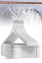 24 Pieces Wooden Look Plastic Clothes and Clothes Hangers White