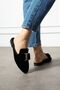 Vita Black Gold Buckle Velvet Textured Elegant Engagement Dowry Gift Guest House Slippers - 4