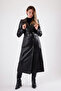 Black Trench Genuine Leather Coat