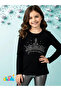Black Triad Without Shardon (Can'T Be Stretched) Princess Stone Printed Female Child Blouse Sweatshirt.