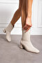 Women's Stretch Ankle Mid-Size Blunt Cut – Heeled Winter Casual Boots - Heel 6.5 cm - 2