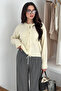 Women's Bow Detail Textured Knitwear – Creative & Urban Style - 5