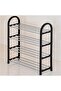 4-Tier Shoe Rack Organizer, Plastic/Metal, Space-Saving, Black, 51x19x57 cm