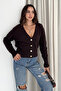 Women's Buttoned V-Neck Knit Cardigan – Classic & Urban Style - 4