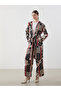 Nevavm Shawl Collar Patterned Oversize Women's Kimono with a Difference - 2