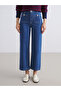 Wideleg Women's Jean Trousers - 2