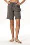 Pearl Tie-Up Long Summer Muslin Shorts Gray Gray