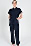Luxury Stretch Fabric Scrubs Nurse and Doctor Uniform Set Hospital Uniform Navy Blue