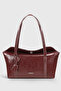Patent Leather Burgundy Covered Bowling Shoulder Bag 270