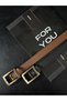 2-Piece Antique Square Gold Buckle Women's Trouser Belt, Coat Belt, Dress Belt, Shirt Belt - 4