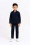 Boy's Navy Blue Double Suit – Shirt and Pants Set for Ages 4-10