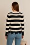 Women's Striped Sleeve Hole Sweater - 3
