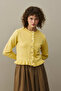 Thin Ruffled Mohair Cardigan Yellow - 3