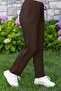 Elastic Waist Multi-Pocket Muslin Women'S/Men's Unisex Summer Pants Brown Khv - 3