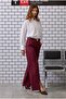 Slit Detailed Trousers Burgundy - 4