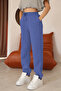 Women's Blue Relaxed Fit Sweatpants with Elasticated Cuffs and Waistband