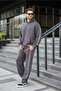 Smoked Kangaroo Pocket Hooded Men's Tracksuit Set E7336
