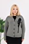 Plus Size Floral Motif Cardigan - 2