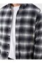 Regular Fit Long Sleeve Plaid Poplin Men's Shirt (W5) - 3