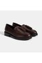 Women's Burgundy Leather Loafer with Tassel Detail