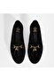 Women's Black Suede Loafer with Tassel Accessories - 7