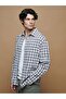 Regular Fit Long Sleeve Plaid Men's Shirt
