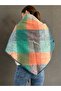 200X85 cm Soft Plaid Triangle Crochet Embroidered Women's Shawl - 3