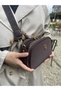 Women's Buzy Satin Leather 3-Compartment Adjustable Strap Quality Brown Hand and Shoulder Bag - 2