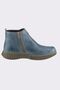Genuine Leather, Buckle Detailed, Zippered Blue Boots - 2