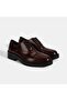 Women's Burgundy Lace-Up Classic Leather Shoes