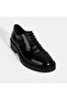 Women's Black Lace-Up Classic Leather Shoes - 5