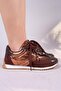 Salta Double Lace-Up Garnished Sneakers Brown