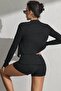 3-Piece Set - Long Sleeve Cardigan, Cami Crop Top, Folded Shorts - 8