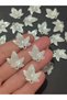 20Pcs Cream Color Acrylic Pearlescent Leaf Beads
