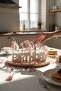 Birthday Decoration – Happy Birthday Lettering (Flowers Not Included) – Minimalist White Tabletop Ornament - 2