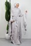 Ebru Yoryo Evening Dress Light Gray - 4