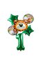 İstoç Green Number Star Tiger Animal Foil Balloon Set Age 1