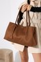 Tan Women's Large Size Nubuck Bag Shoulder Bag and Handbag - 7