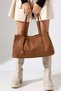 Tan Women's Large Size Nubuck Bag Shoulder Bag and Handbag - 3