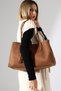 Tan Women's Large Size Nubuck Bag Shoulder Bag and Handbag - 5