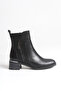 Women's Genuine Leather Black Boots – Zippered, Thick Heeled, Handmade - 4