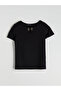 Two Mt Shop Quality Lcw Everyday Black Diver Fabric Plain Standard & Regular Short Sleeve Women's T-Shirt - 5