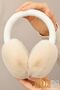 Cream Color Soft Plush Foldable Earmuffs – Women's Winter Ear Protection, Protects from the Cold - 2
