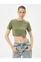 Women's Khaki Basic T-Shirt - 3