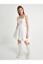 Women's White Cut Out Detail Mini Dress - 3