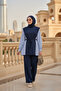 Two-Thread Cotton Belted Hijab Set |   Stylish and Comfortable Daily Combination Navy Blue