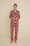 Women's Shirt Collar Front Buttoned Satin Piped Chest Pockets Thin Suede Winter Long Sleeve Pajama Set - 4