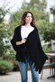 (5 Pieces) Black Fleece Shoulder Shawl Soft Textured Lap Blanket Fleece Shawl Cafe Shawl (60X180Cm)
