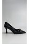 Women's Black Patent Leather Buckle Pointed Toe Thin Heeled Classic Shoes Stylish Elegant Style - 4