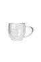 New Design Double Wall 250 ml Glass Mug with Handle, Tea Nescafe Cup, Dowry List, 6 Pieces 2037 - 5